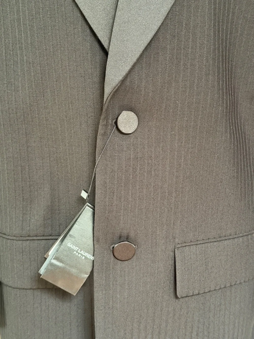 Saint Laurent YSL Runway Oversized Stripe Wool Tuxedo Blazer Jacket